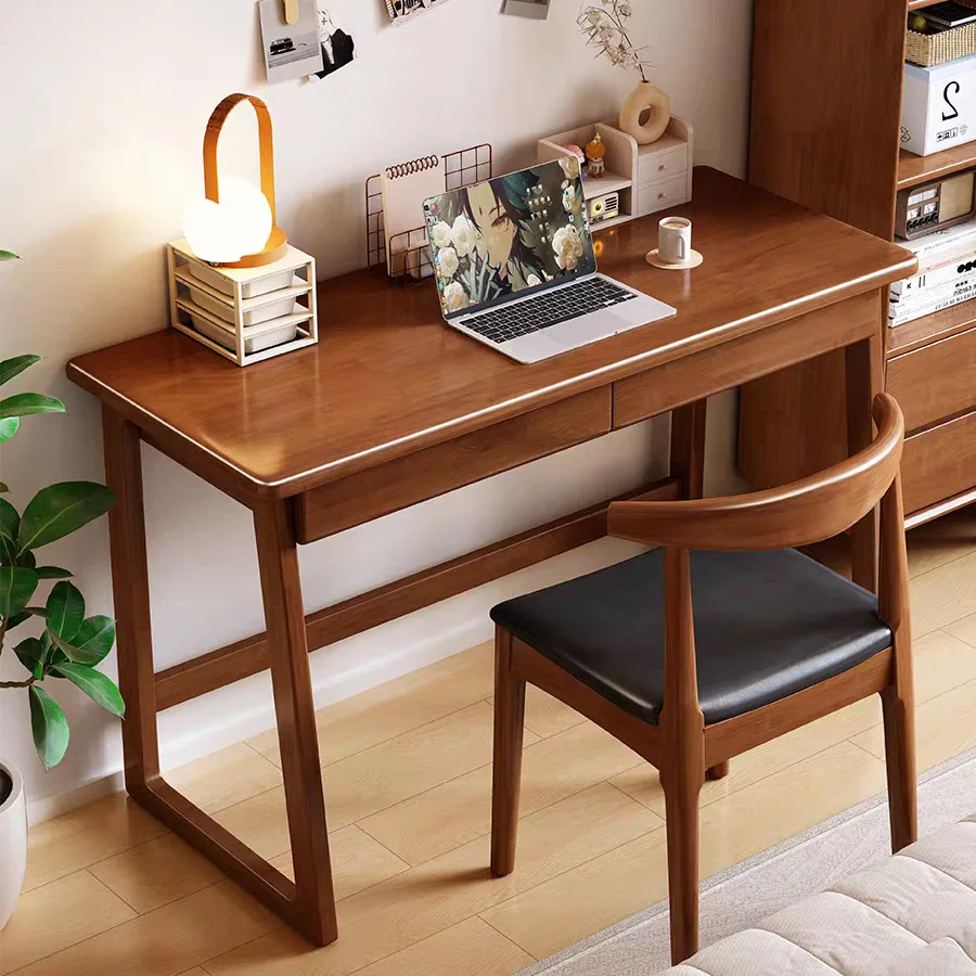 1M Rubber Wood Solid Wood Desk Chair Combination 80CM Children's Learning Writing Desk