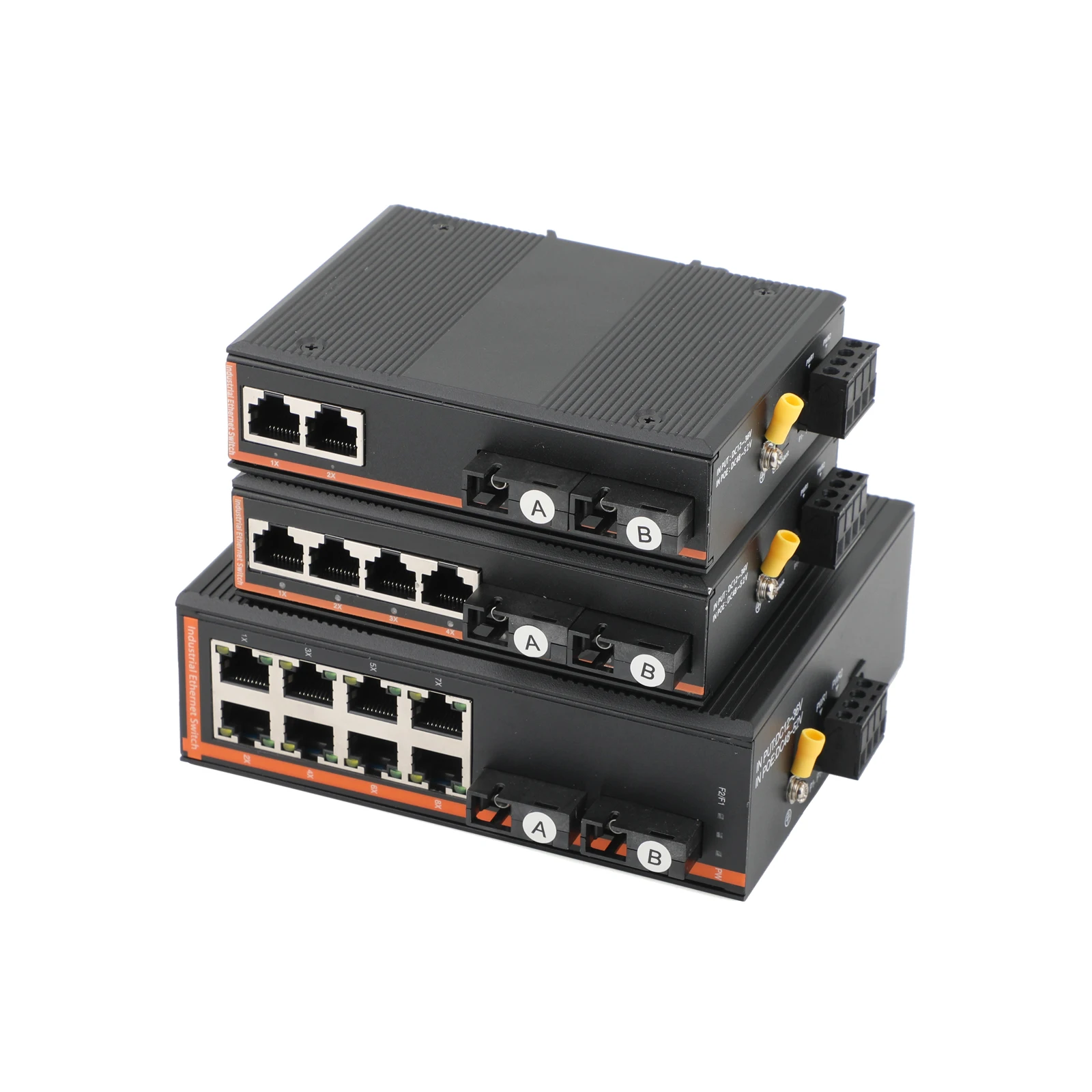 1 قطعة جهاز الإرسال والاستقبال الصناعي جيجابت 10/100/1000Mbps وضع واحد 20 كجم 2 الألياف UPC/APC SC A + B نهاية إلى 2/4/8 منافذ RJ45