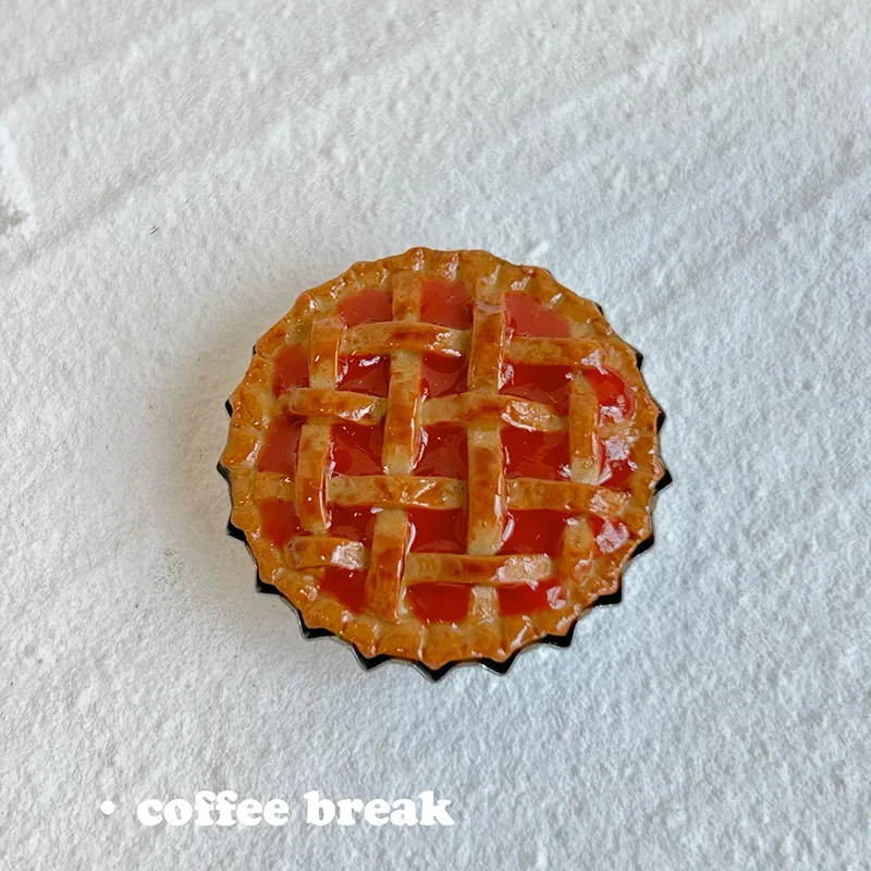 Miniature Resin Toy Model Afternoon Tea Dessert Simulation Apple Pie Fruit Pie Dollhouse Accessory Creative Doll House Toy