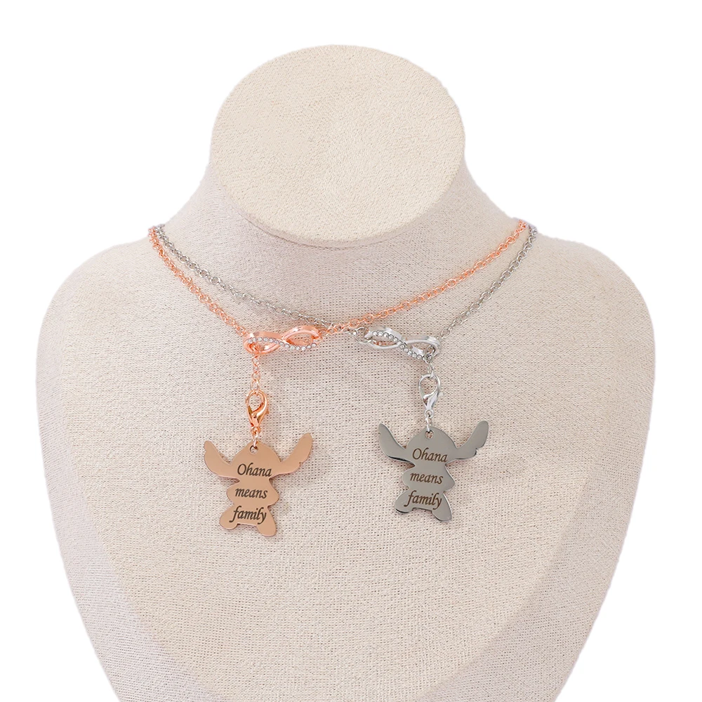 ديزني الكرتون غرزة رسائل أوهها يعني الأسرة قلادة قلادة بسيطة وعصرية المرأة اكسسوارات الهدايا