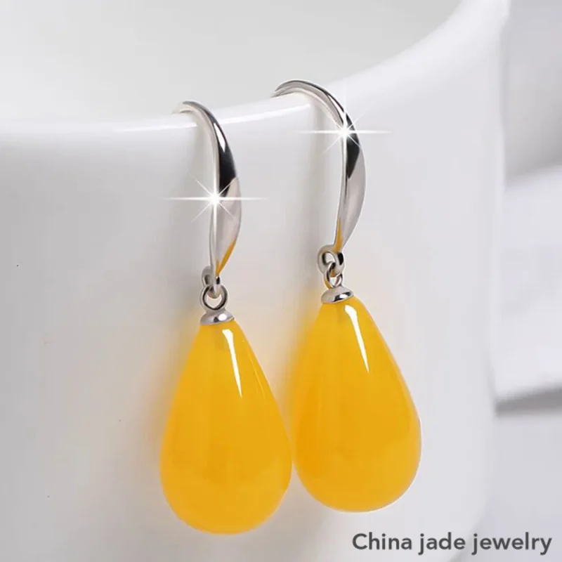 Natural Baltic Amber Water Drop Earrings Women Yellow Honey Wax Ambers Drop Earring For Girlfriend Mom Gifts Accessories