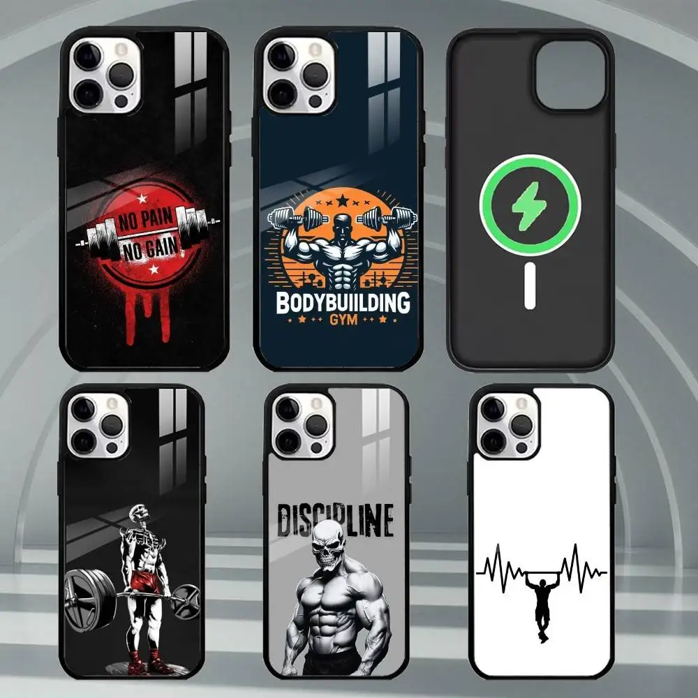 

G-Gym Fitness Phone Case For iPhone17,16,15,14,13,12,11 Plus,Pro Max Magnetic For Magsafe Wireless Charging