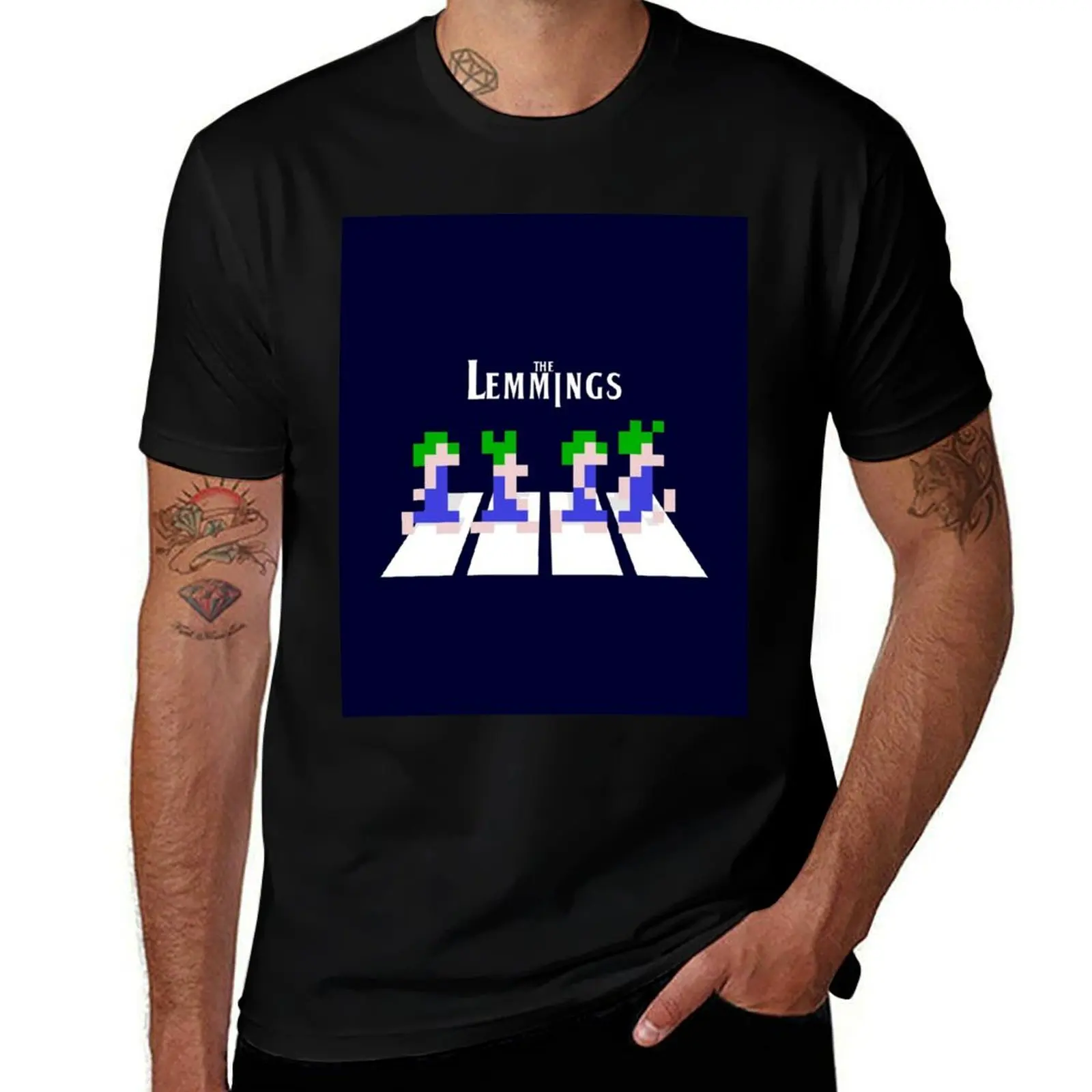 Lemmings Abbey Road (The Beatles) T-Shirt Blouse custom shirt heavyweights cotton graphic tees men t shirt