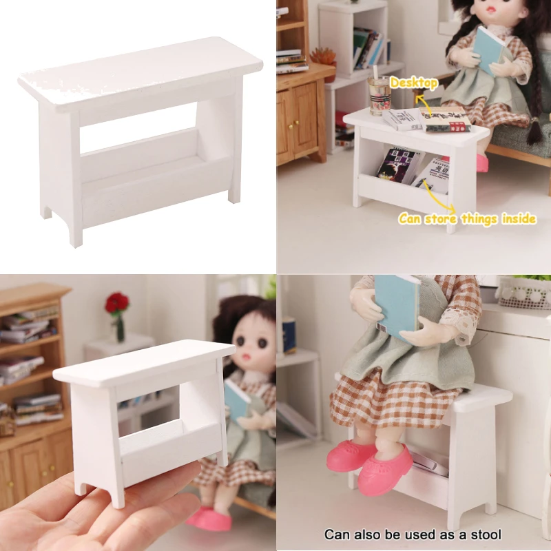 Armario de madera en miniatura para casa de muñecas, mesita de noche hecha a mano, muebles, modelo de decoración, Mini gabinete, 1:12