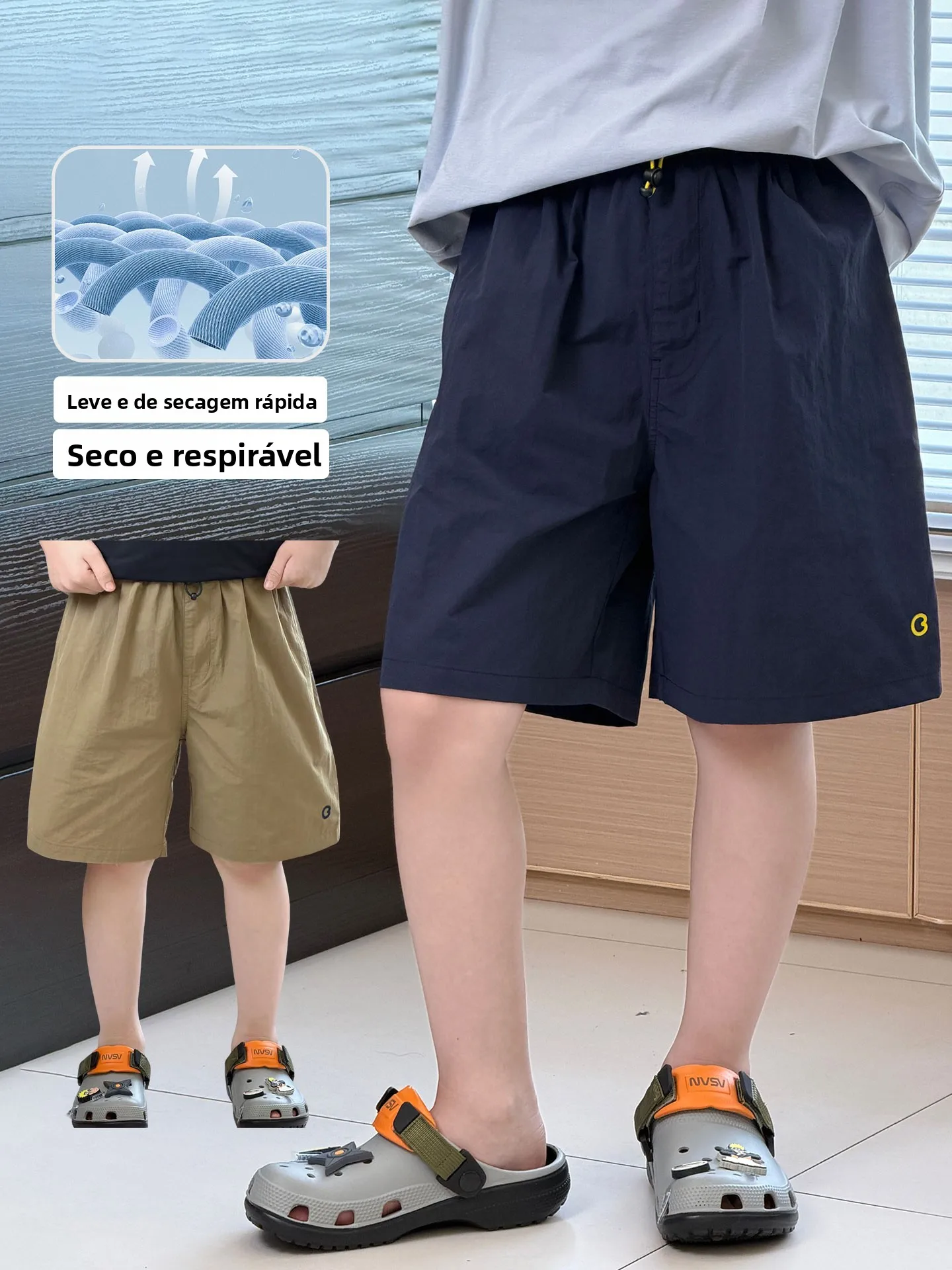 Shorts Esportivos Infantis Polara de Secagem Rápida 2026: Nova Moda de Verão, Respiráveis e de Secagem Rápida, Calças Capri p...