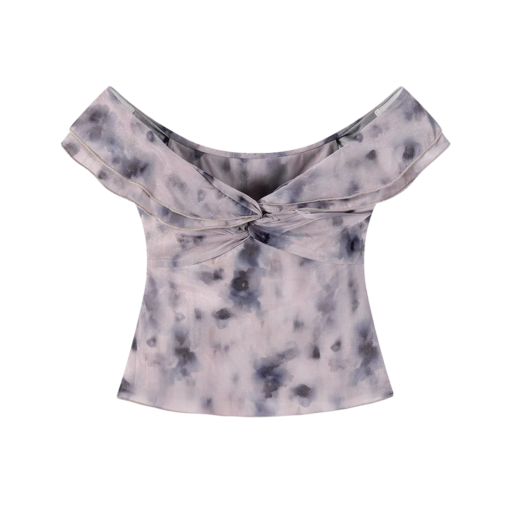 Midsummer Lilac Sfumato Twist Slim Fit Top