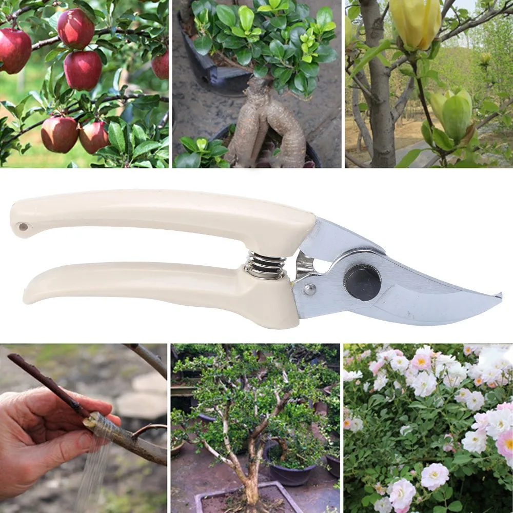 2pcs Stainless Steel Blade Pruning Shears Heavy Duty Curve Design Bypass Pruner Ergonomic Plastic Handle Sharp Blade