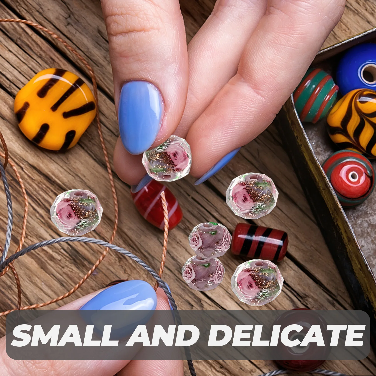 

40Pcs Pendant Decoration Beads Flower Pattern Colored Loose Beads for DIY Jewelry Craft Bracelets Making Accessories