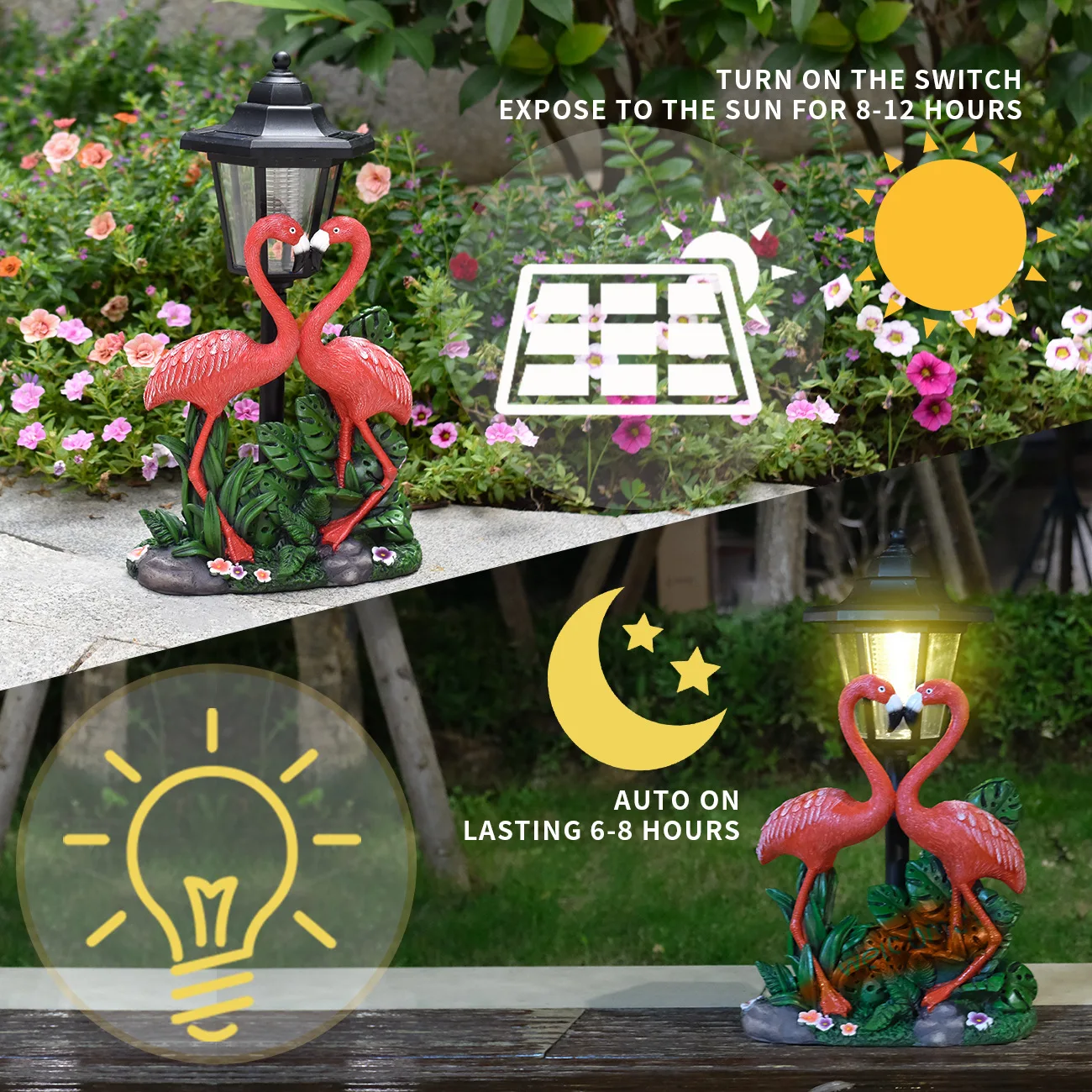 

Solar Flamingo Light LED Outdoor Courtyard Lamp Garden Light Waterproof Stake Light Pathway Decor Solar Patio Ground Lantern