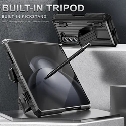 For Samsung Galaxy Z Fold 5 Armor Phone Case Full Hinge Protection With Kickstand Soft TPU Stand Cover For Galaxy Z Fold 4 3