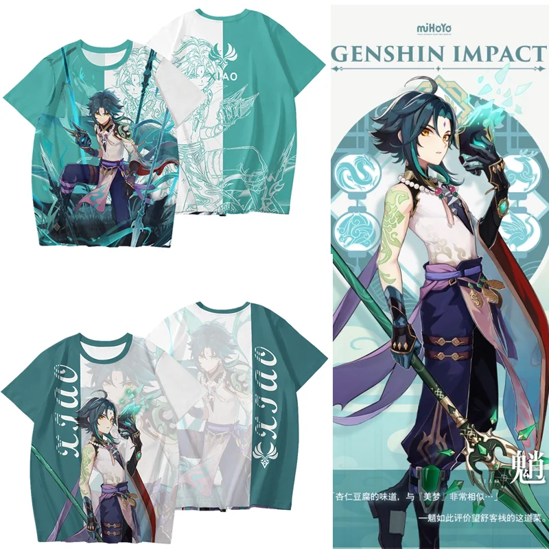 Xiao Game Genshin Impact Role Playing T-shirt 2025 Popular 3D Print Unisex Streetwear Top Summer New Men Women Short Sleeve Tees