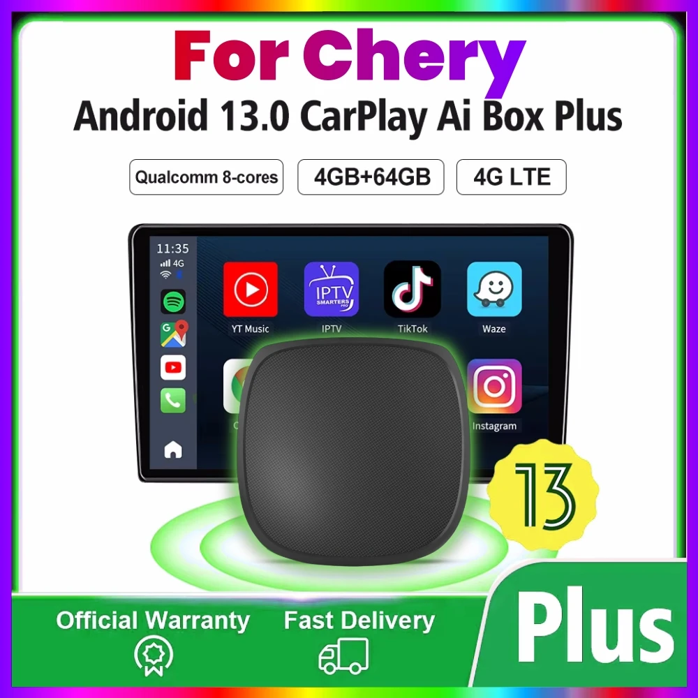 

Android 13 CarPlay Ai Box 4 + 64G GPS WiFi 4GLTE для YouTube Netflix для Chery Tiggo 8 Tiggo 2 Tiggo 3 Tiggo 4 Arrizo 5 Arrizo 6 7