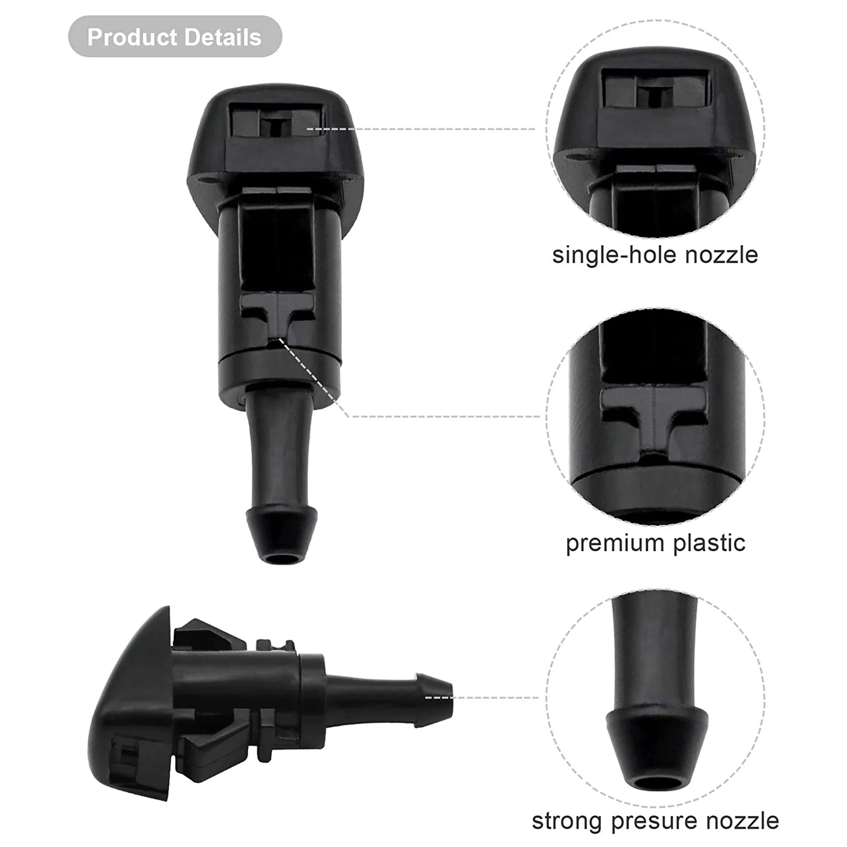 앞 유리 와셔 노즐 와이퍼 스프레이 키트, 크라이슬러 닷지 램 5116079AA,4805742AB,5303833AA 교체용, 4 팩