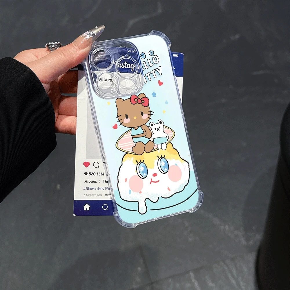 

Мягкий чехол для телефона «Hello Kitty Cat» для IPhone 14, IPhone 16/15/14/13/12/11/x/xs/xs Max, женские чехлы для телефонов Hellokitty Sanrio KT, подарок