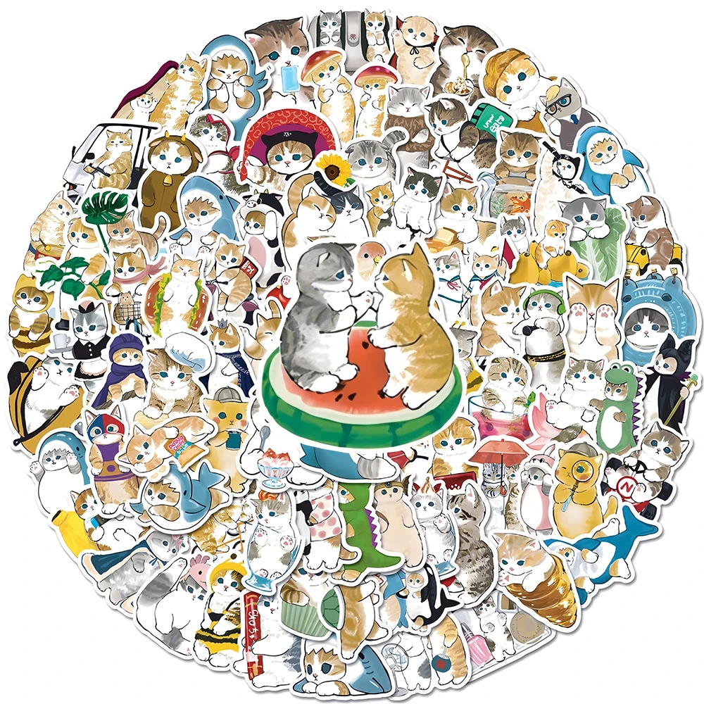 10/50/100/200pcs Funny Cat MEME Graffiti Stickers Cute Cartoon Kitten Decals DIY Notebook Phone Kawaii Animal Sticker Toys Gifts