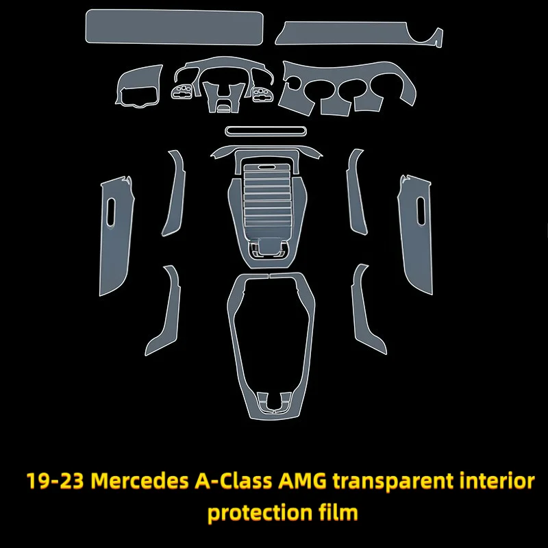 For 19-23 Mercedes-Benz A-Class AMG 35L car accessories interior film middle console screen  transparent  protection film