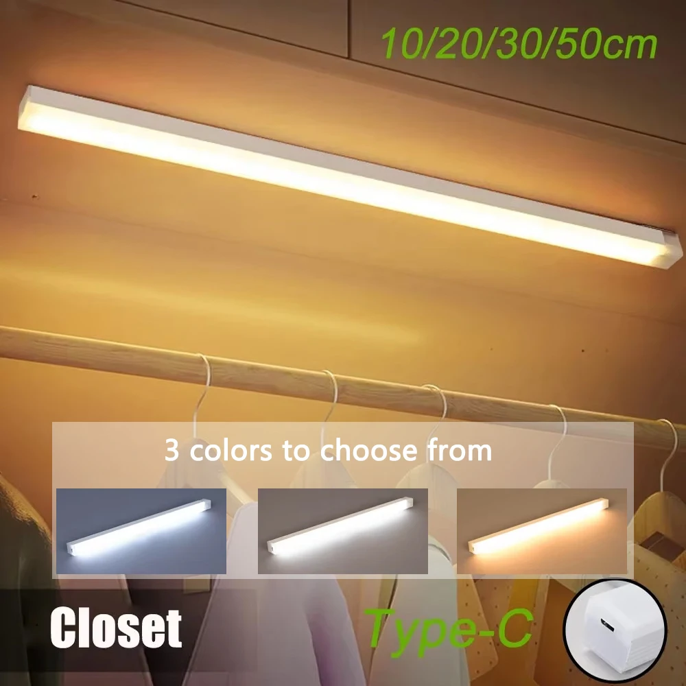 Motion Sensor LED Bar Light Rechargeable Induction Night Light Portable Cordless Magnetic Cabinet Lamp for Kitchen Room Bedside