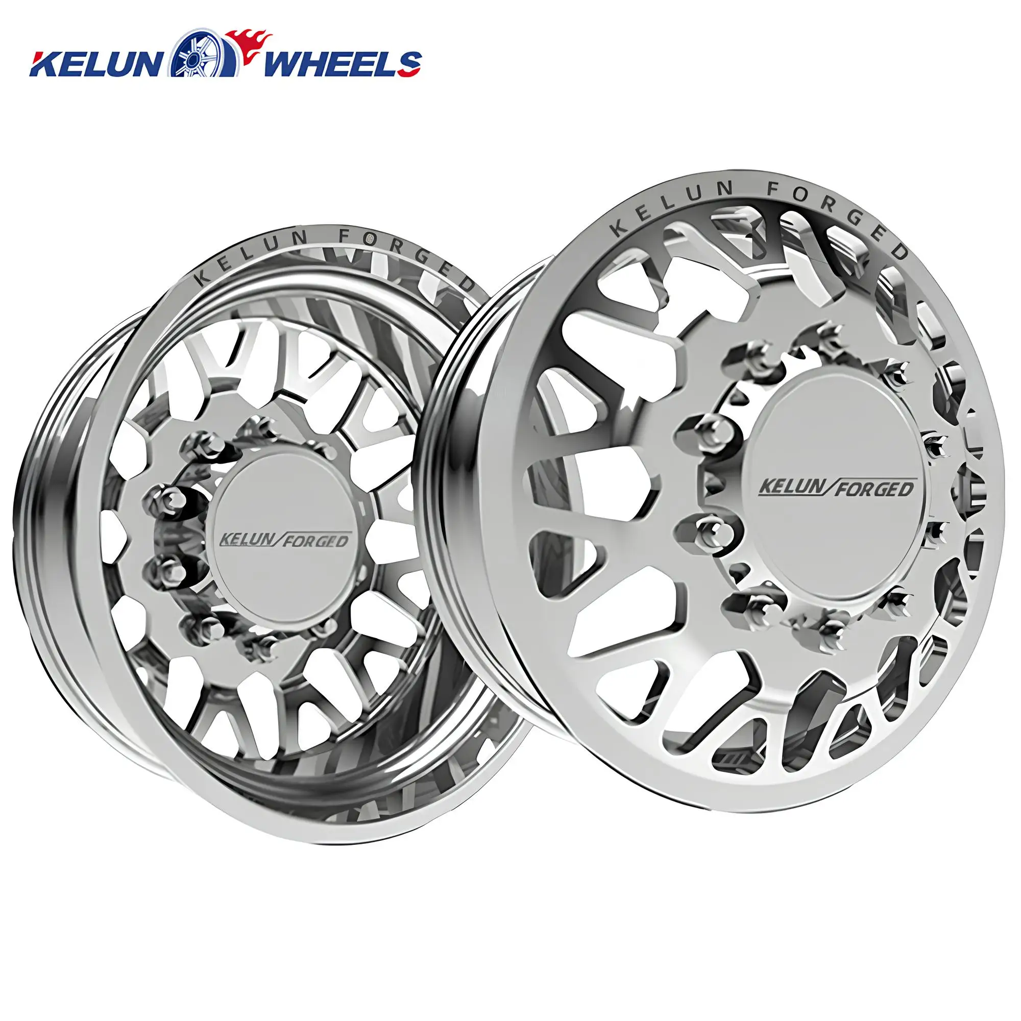 【Hot】24/26 Inch Dually Polished Wheels Pickup Heavy Duty