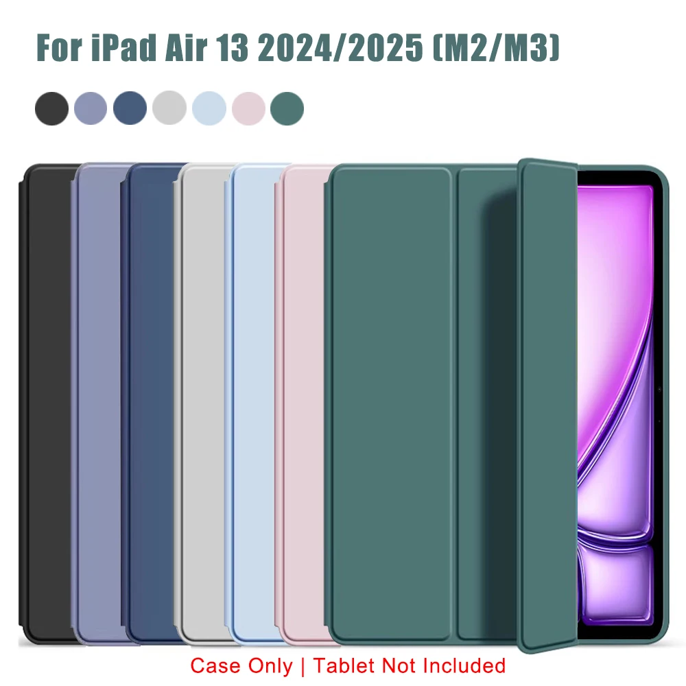 Tri-fold Flip Case For iPad Air 13 inch 2024 2025 (M2/M3) A2899/A2900/A3269/A3271 Magnetic Stand PU Leather Protective Cover