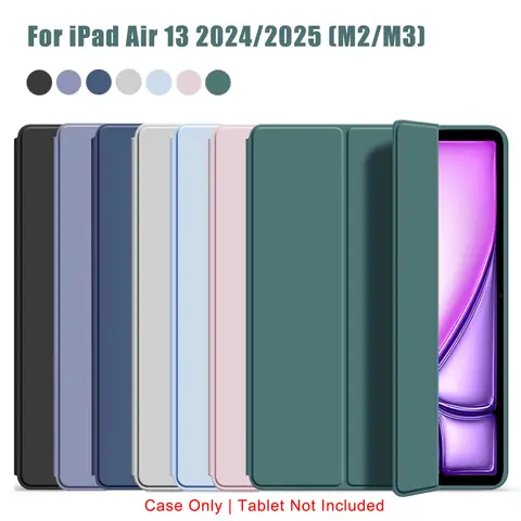 Tri-fold Flip Case For iPad Air 13 inch 2024 2025 (M2/M3) A2899/A2900/A3269/A3271 Magnetic Stand PU Leather Protective Cover
