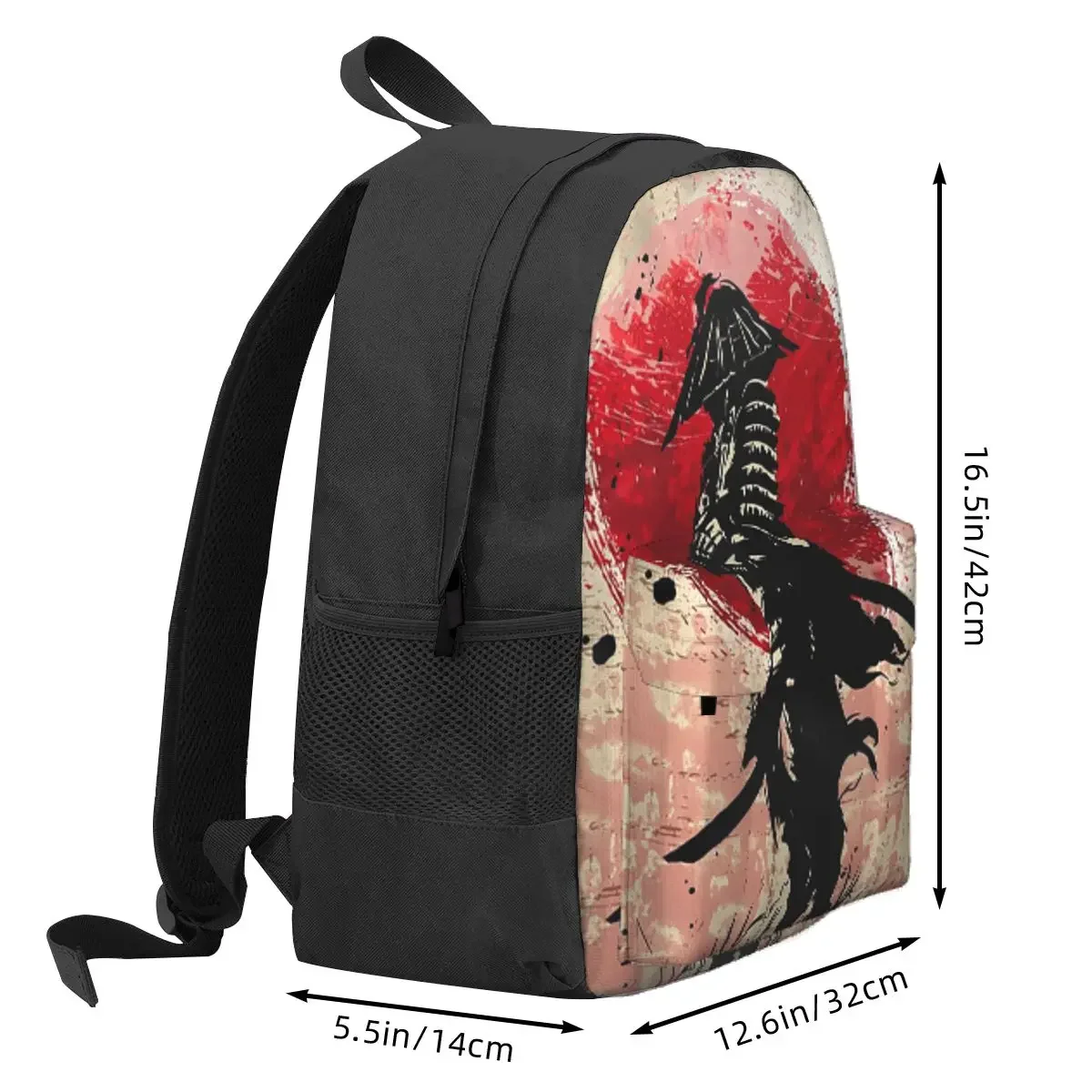 Japanese Art Samurai Fighter Bushido Backpack Daypack Large Capacity Kids BookBag School Bag Shoulder Bags for Men Women