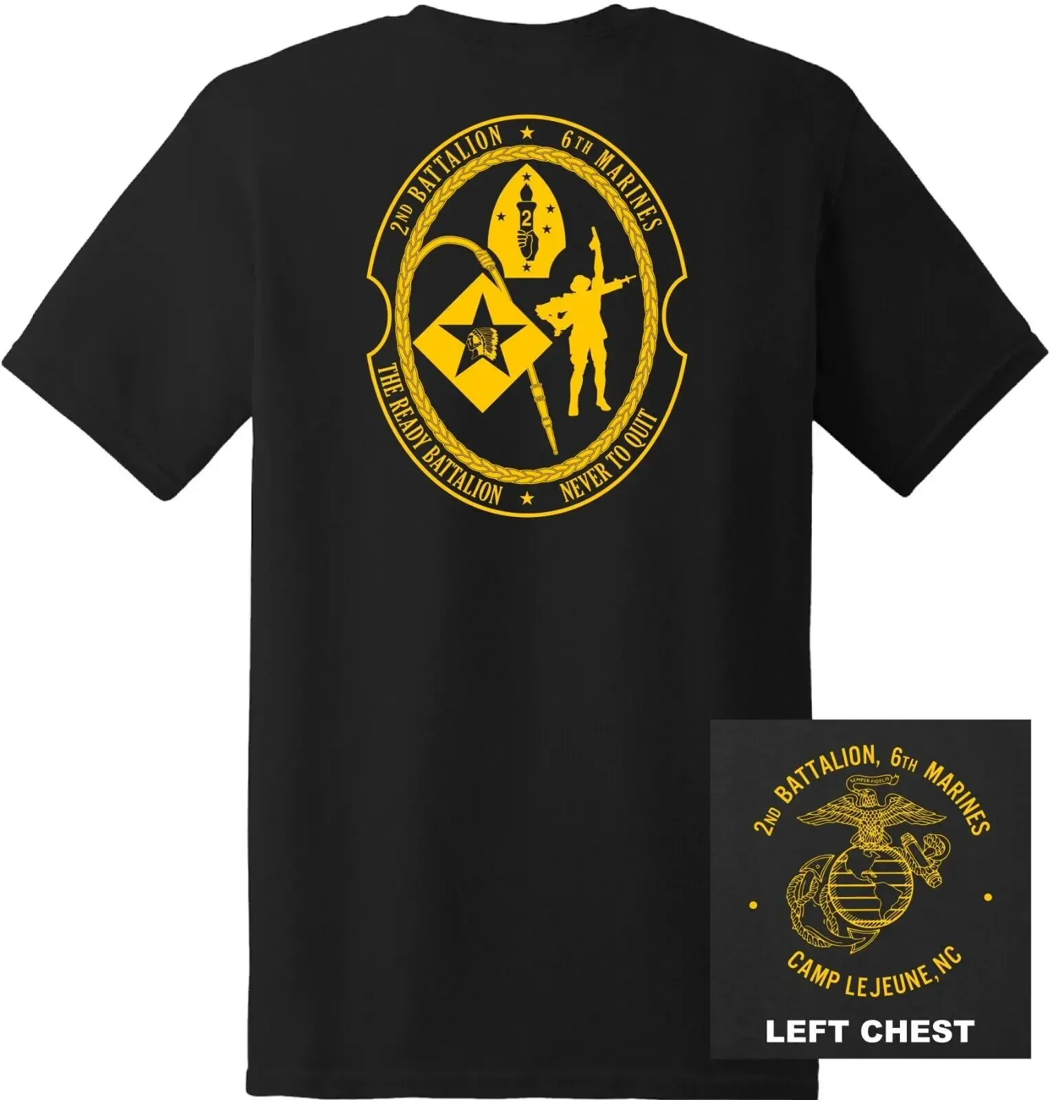 US Marine Corps 2nd Battalion 6th Marines Regiment T-Shirt 100% Cotton O-Neck Short Sleeve Summer Casual Mens T-shirt Size S-3XL