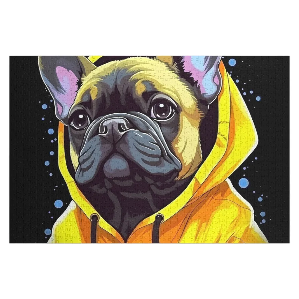 French Bulldog in Yellow Raincoat Jigsaw Puzzle Personalized Gift Customizeds For Kids Personalized Toy Personalised Toys Puzzle