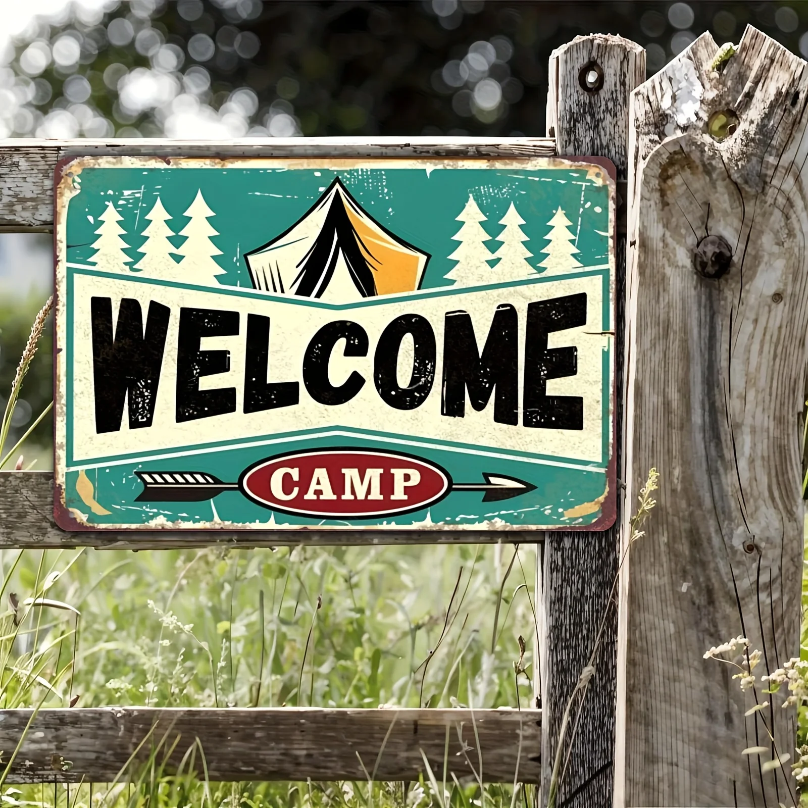 1pc Vintage Camping Wall Decor Sign - 