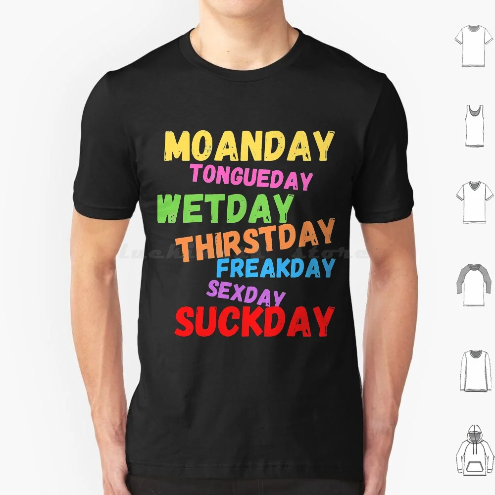 Sex Days Of The Week , Dirty Week Love T Shirt 6Xl Cotton Cool Tee Sex Sexy 18 Funny Adult Erotic Boobs Xxx Hentai Hot Girls