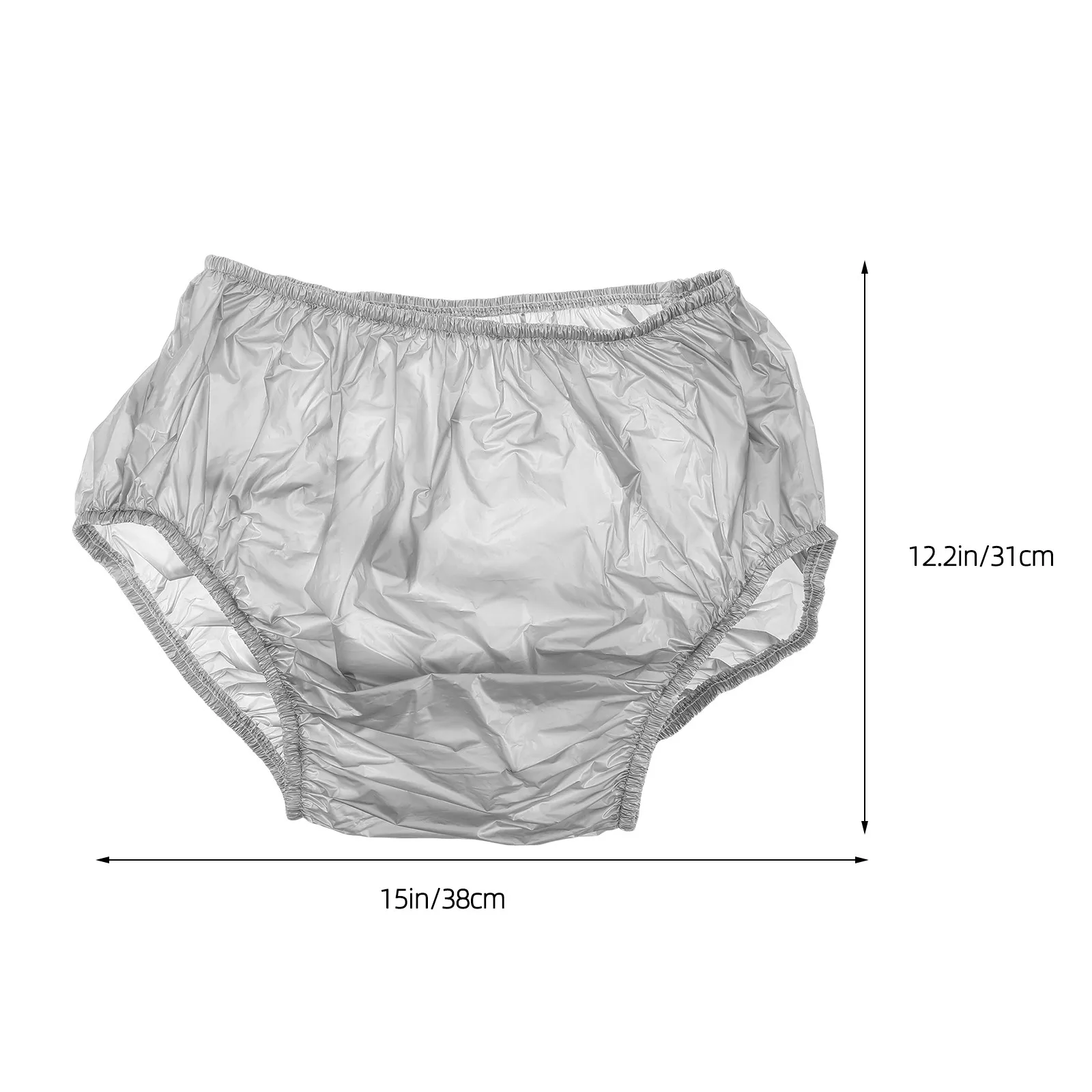 2Pcs Adult Diaper Waterproof Incontinence Pants Reusable Elderly Diaper Cover Leakproof Pe Underwear Protector Washable Cloth