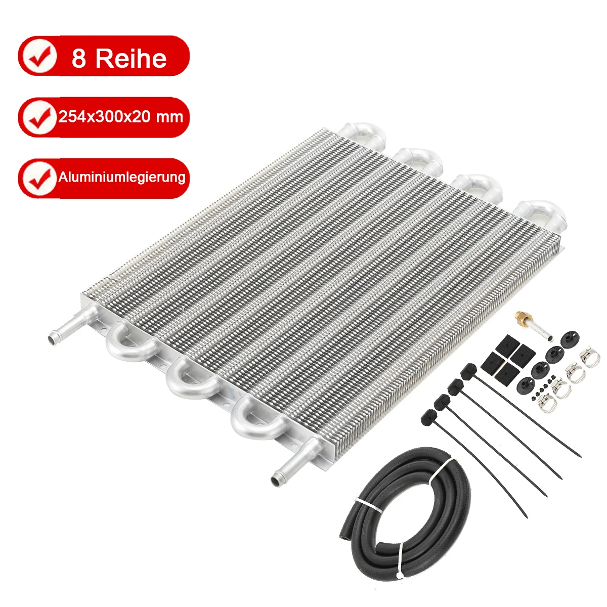 8-reihiger Ölkühler für Fernübertragung, Automobil-Klimaanlage, Rohrstil, Kondensator, Auspuffrohr, Kühler-Konverter-Set – Detail 15