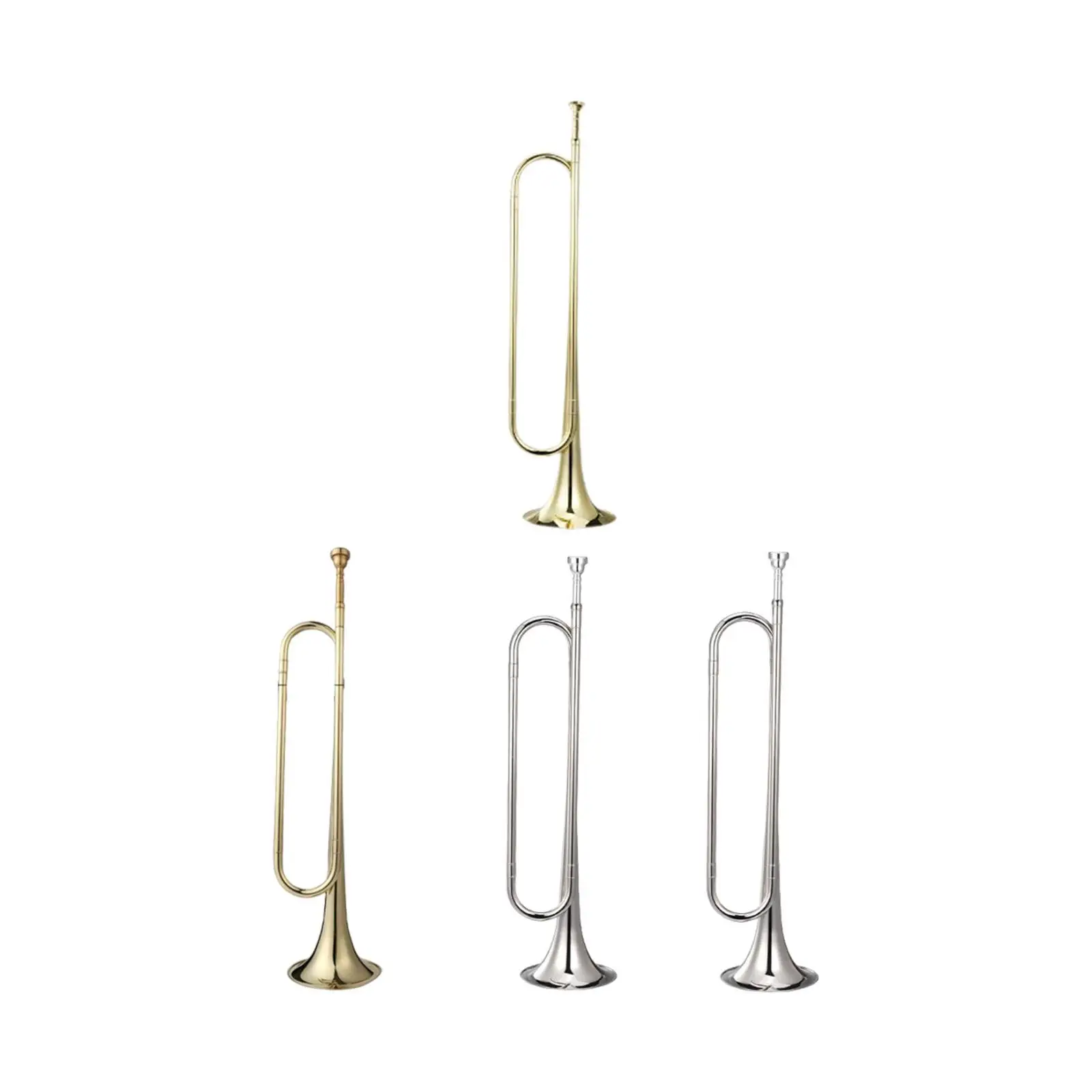 

Bugle Brass Instrument Portable Brass Blowing Bugle for Beginner Band Adults