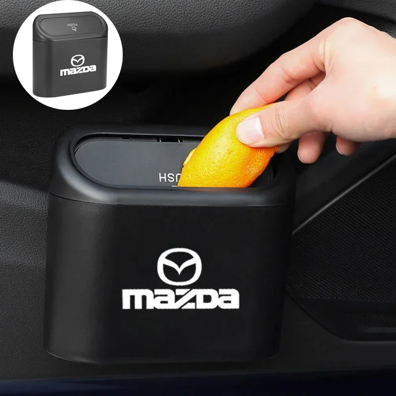 

ABS Car Mini Hanging Trash Bin Garbage Organizer Boxes for Mazda RX8 RX7 MX3 CX9 CX5 CX7 323 626 Axela 6 Atenza MX5 Accessories
