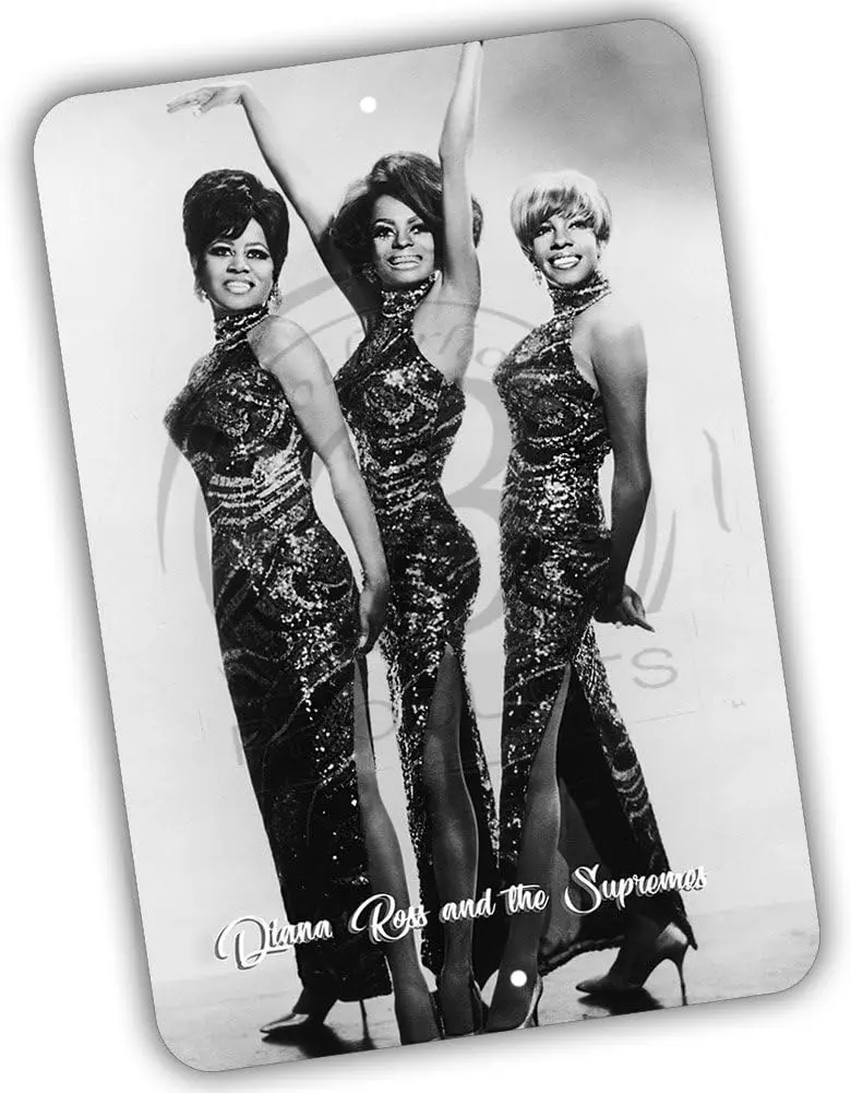 Y1,Brotherhood Diana Ross and The Supremes Glamour Shot Photograph  Metal Sign
