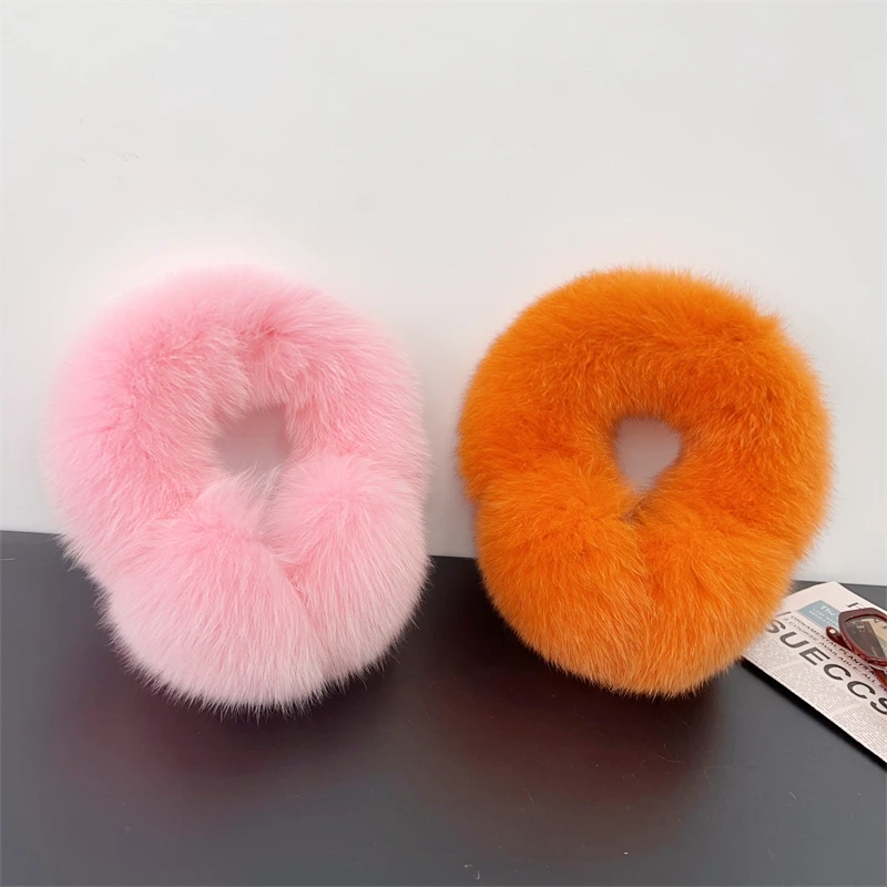 Real Fox Fur Earmuffs For Winter Women Warm Natural Raccoon Fur Earmuffs Girls Ear Warmer Genuine Fur Scarves Plush Ear Muff