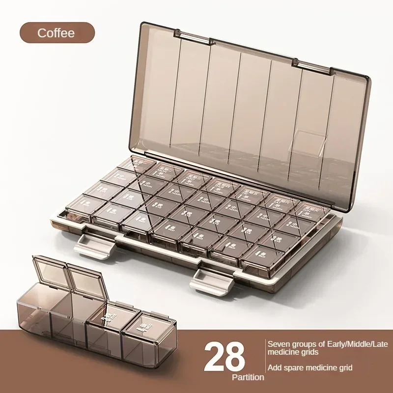 

Portable Weekly 7 Days Pill Case Colorful Design Stackable 3/4 Times a Day Medicine Storage Dispenser/Plastic Pill Organizer Box