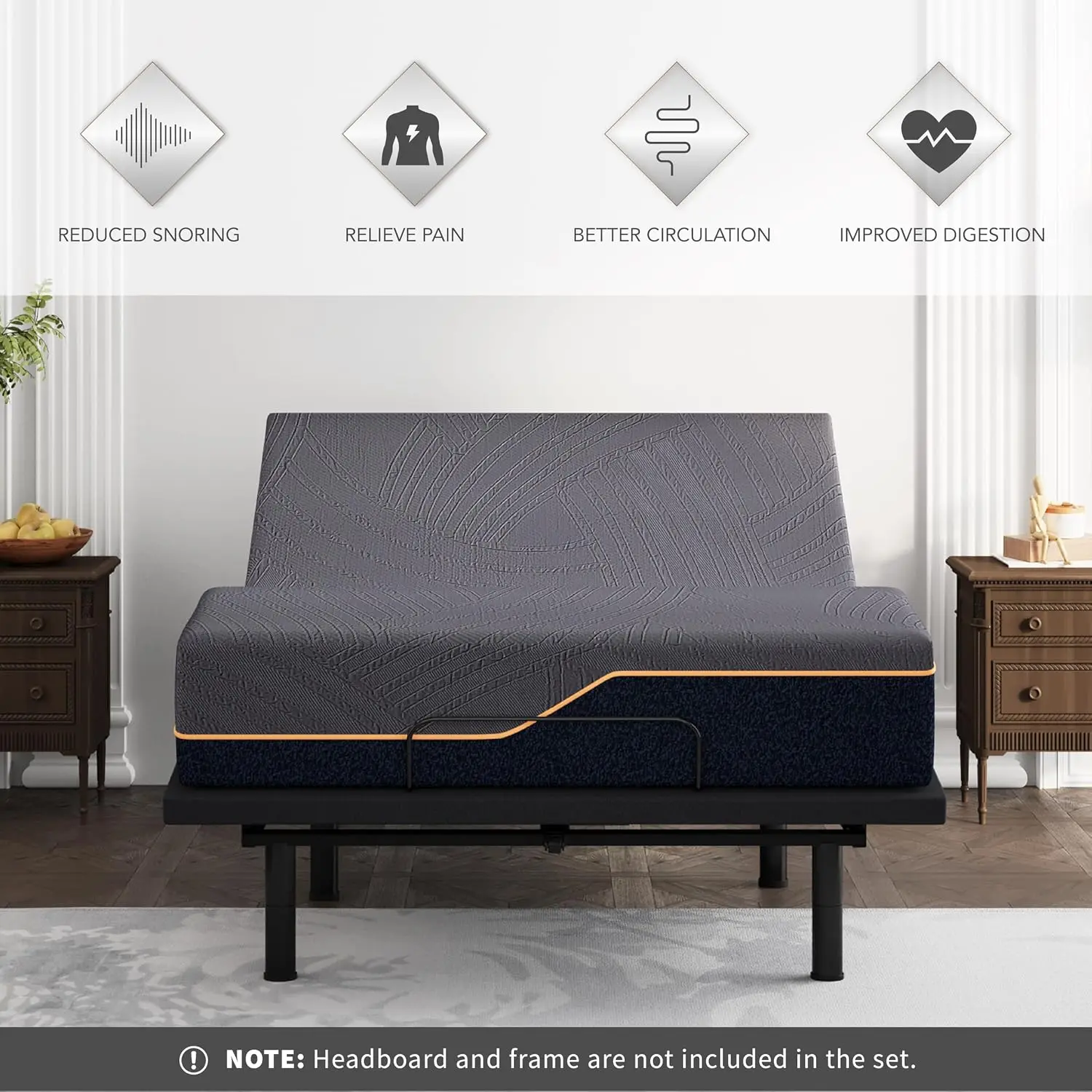 Adjustable Bed Base Queen Size Electric Motorized Frame, Customized