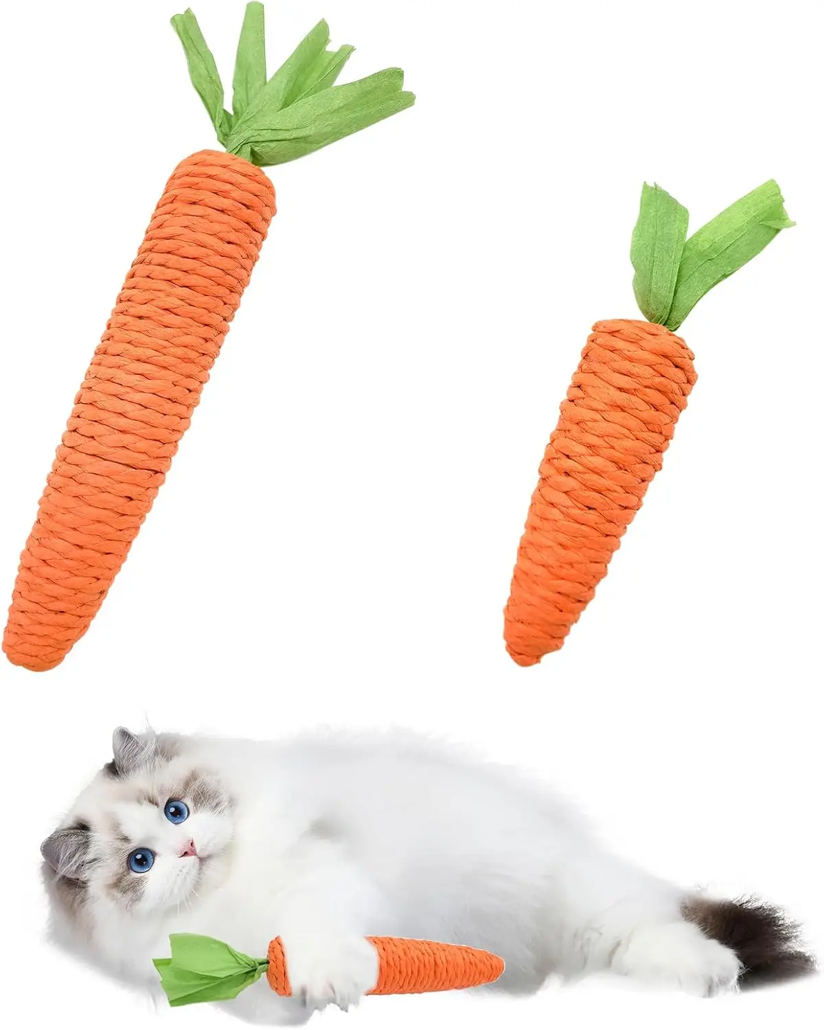Carrot Teasing Cat Stick Cat Toy Hemp Rope Tear Resistant Sound Grinding Pet Supplies