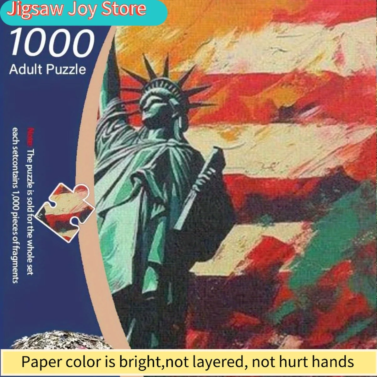 

Пазл «Статуя Свободы» — большой пазл в рамке с изображением Статуи Свободы, изготовленный из переработанного картона — вызов для вашей логики.