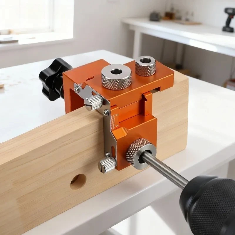3-in-1 Woodworking Positioning Punch Eccentric Wheel 2-in-1 Log Tenon Positioner Wrench for Furniture Precise Opening Tool