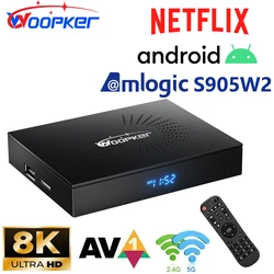 Woopker Atv Tv Box Kw2 Amlogic S905W2 Android 11 Support Google Av1 2.4&5G Wifi Bt Smart Tv Box Dc 5V2A Usb 2.0 2G16G 4G32G 64G