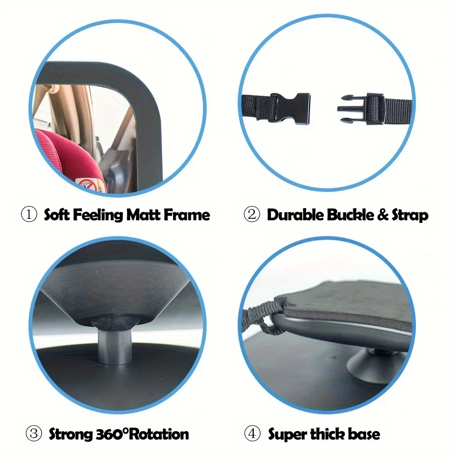 1PC 360 Degree View Baby Car Mirror for Rear Facing Infant with Wide Crystal Clear View, Car Rearview  Baby Child Reverse Mirror