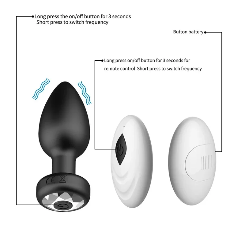 Vibrante Anal Handsfree para Homens e Mulheres, Big Butt Plug, Ferramenta Sexual Wagina, Equipamento de Masturbação Real, Apenas Vibrador