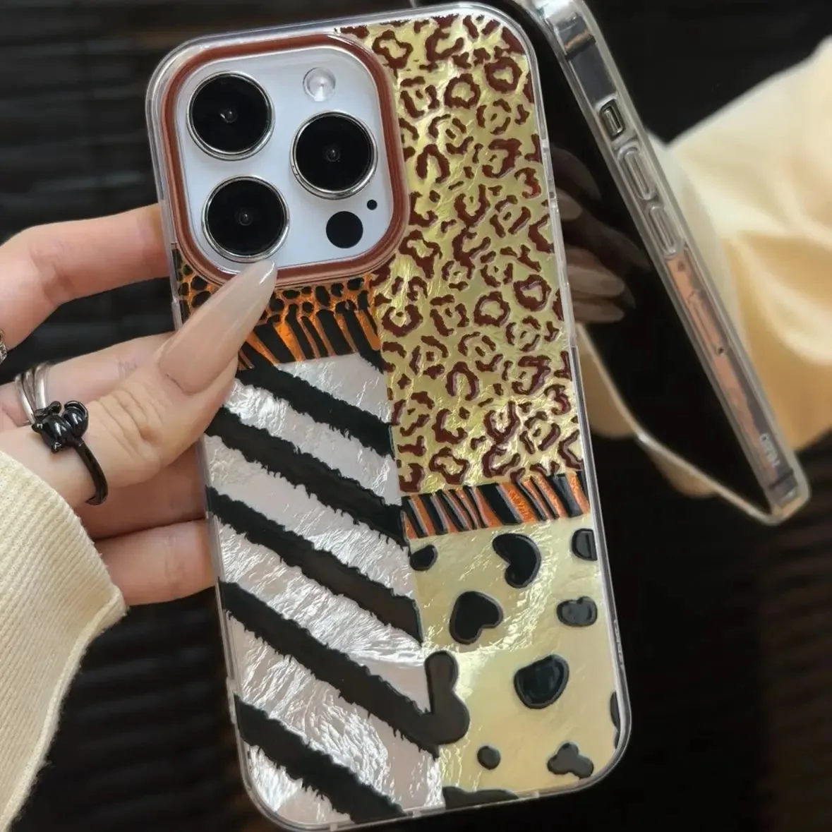 Leopard Plaid Pattern Phone Case For iPhone 16 15 14 13 12 11 Mini Pro Max X XR XSMax 7 8 Plus SE2020 Glacier Pattern Shockproof