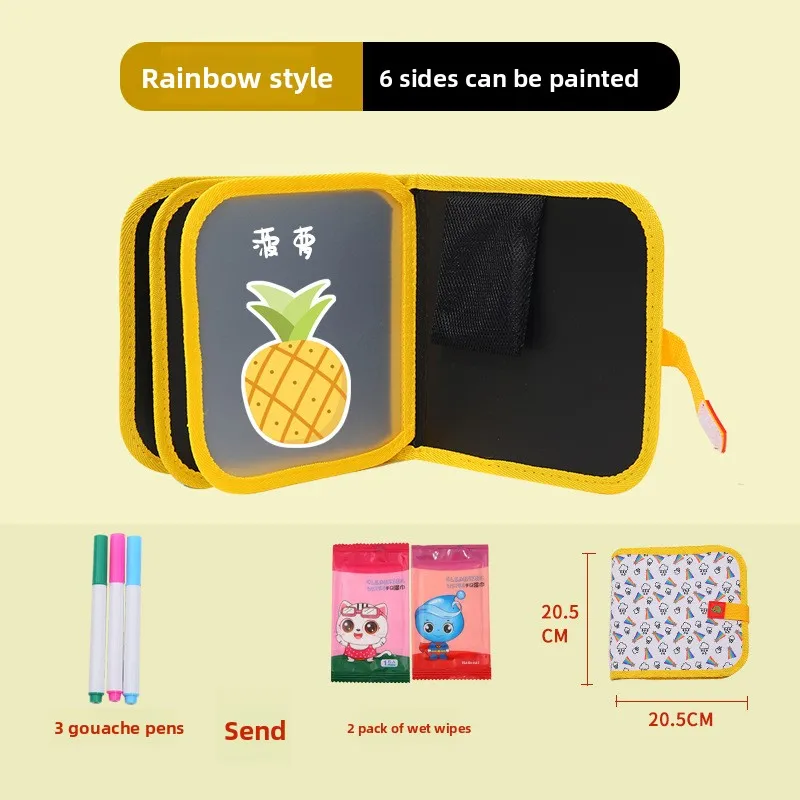 Small 6 Page Early Education Blackboard Watercolor Pen Drawing Board Portable Graffiti Board Painting Board Factory