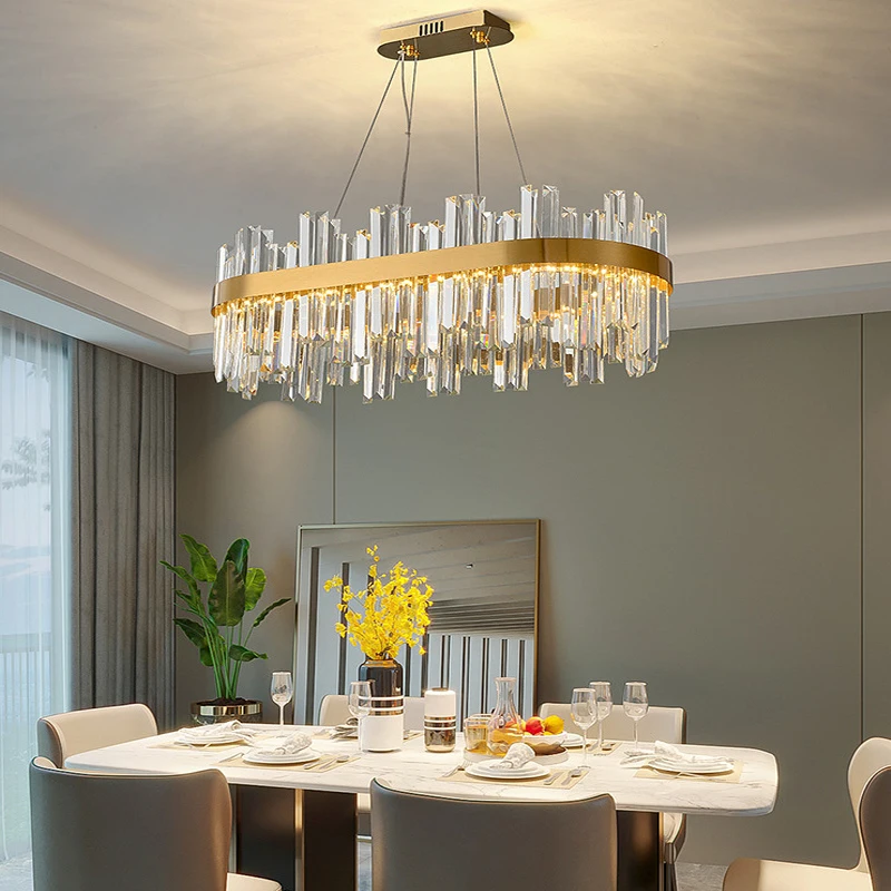 Modern Crystal Chandeliers para sala de estar, Luzes LED para quarto, Sala de jantar, Luz de teto, Cozinha Crystal Lamps