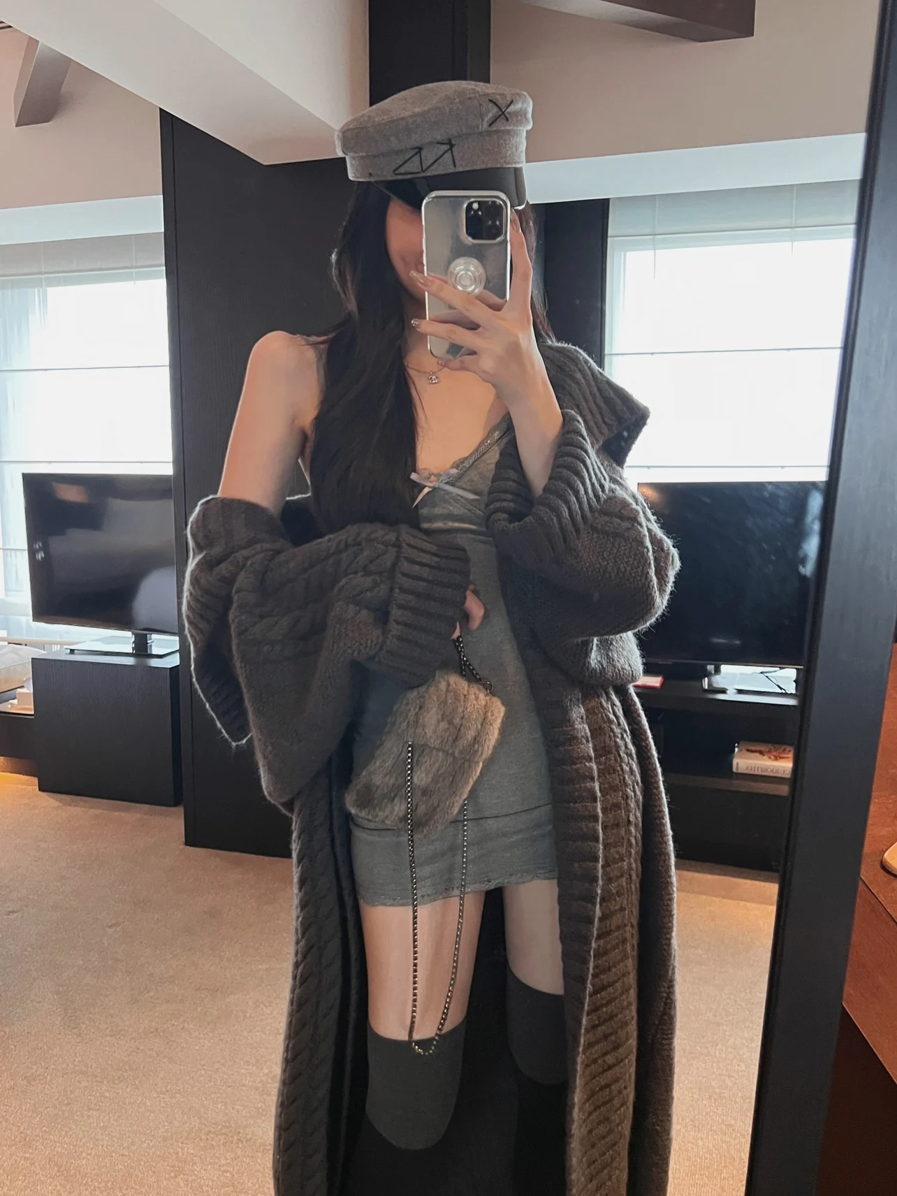 

В MIMIFACE вязаный свитер пальто повседневный длинный воротник для отдыха женский открытый кардиган трикотаж осенняя модная женская одежда