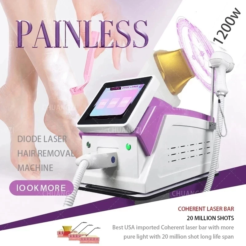 2024 Newest Portable Diode Laser Permanent Hair Removal Machine 2024 Profesional 3000w 808nm 3 Wave Alexandrite 755nm Equipment