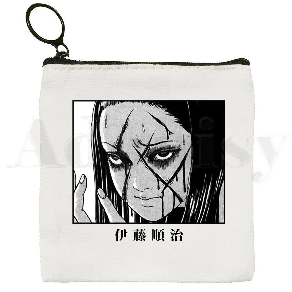 Junji Ito Carteiras Estéticas Bolso de Moedas Vintage Masculino Harajuku Manga Bolsa Menino e Menina Shintaro Kago Carteira com Titulares de Cartão