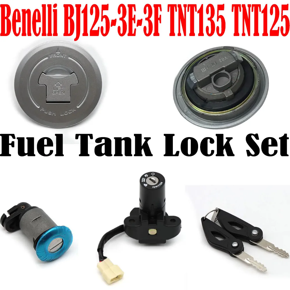 For Benelli BJ125-3E-3F TNT135 TNT125 Motorcycle Ignition Switch Key Fuel Tank Lock Set New